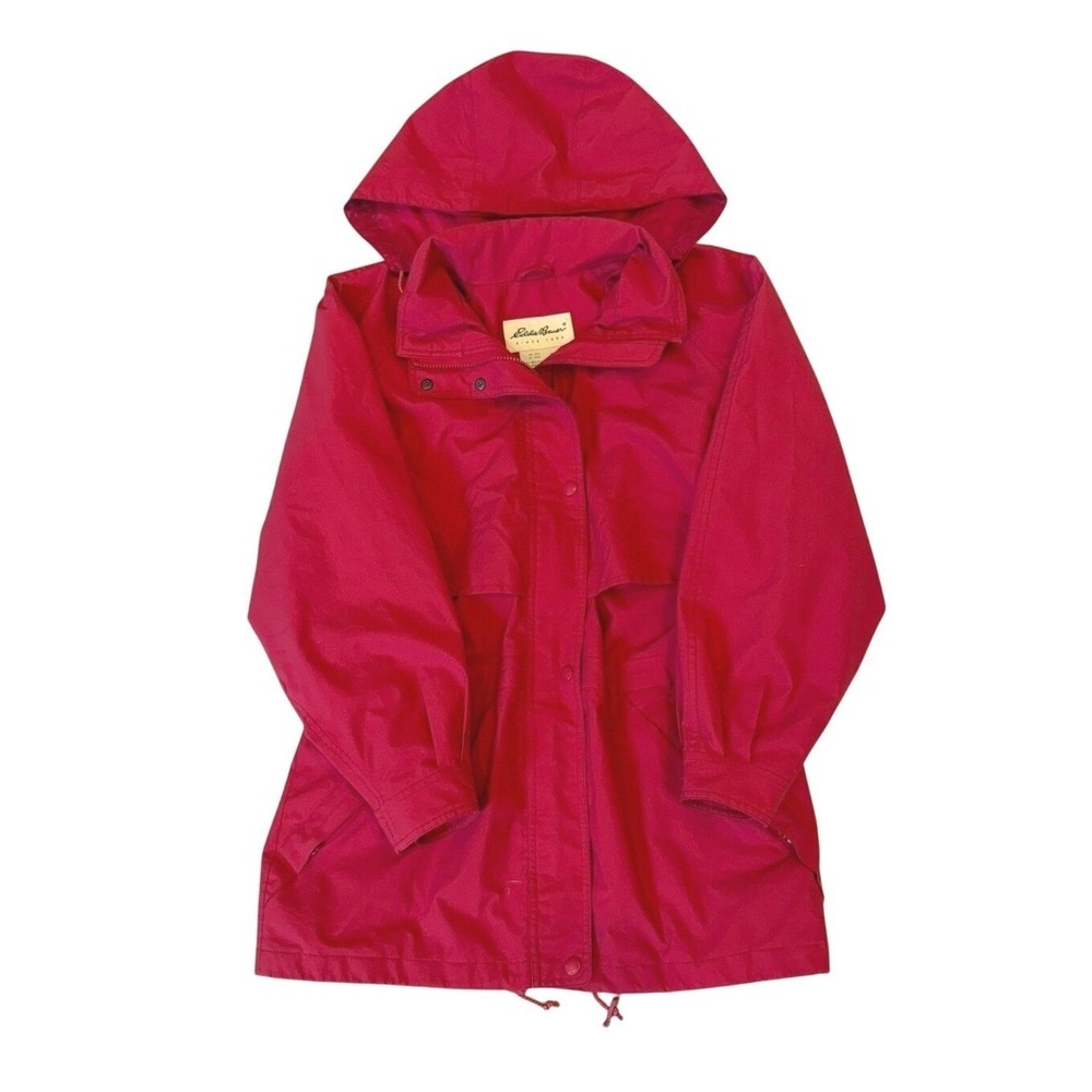 VTG 90s Eddie Bauer Womens M Red Gore-Tex Hooded Technical Rain Jacket Utility